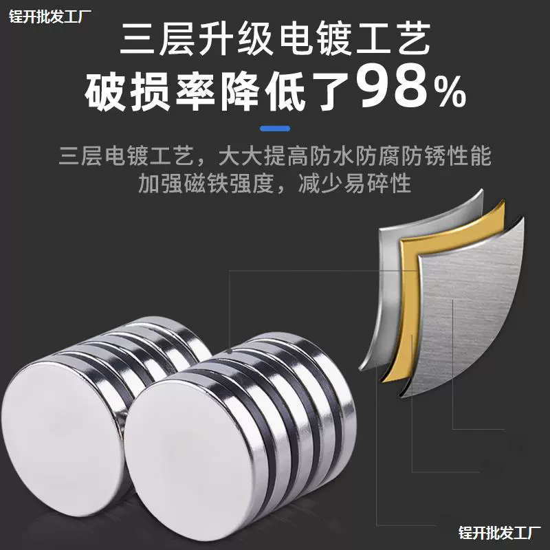 Круглый сильный магнитный магнит NdFeB, мощный держатель магнита, суперсильный магнитный патч на присоске, маленький магнит, магнитная сталь