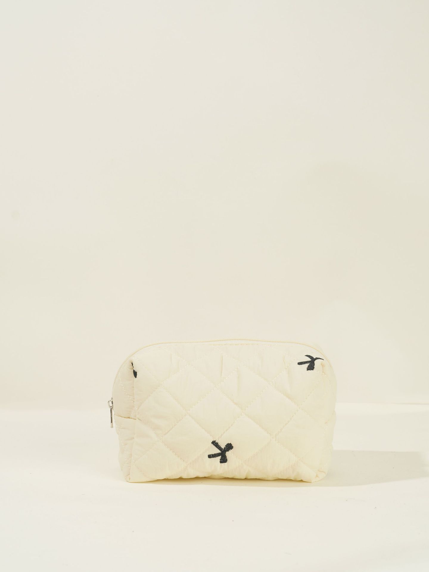 미디 자수 리본 화장품 가방