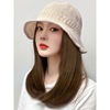 Wig Short hair Hat Wig one Spring and summer Fisherman hat Long hair Sunscreen hat Headgear