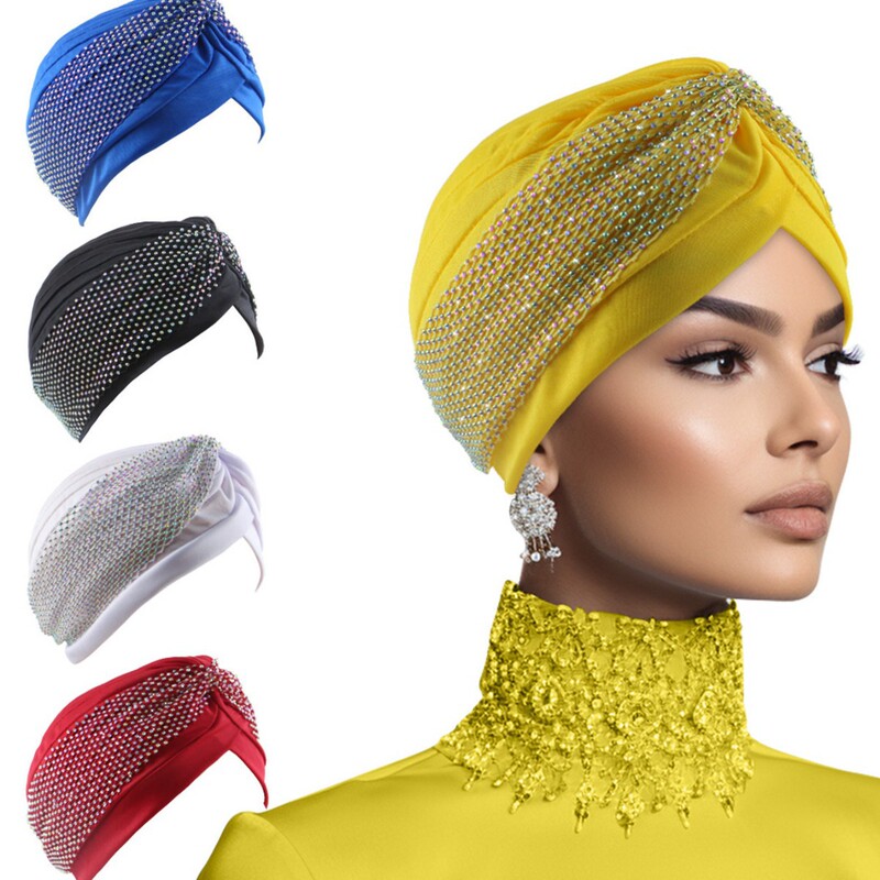 Amazon Aliexpress 2022 New Foreign Trade Round Brim Sponge Rhinestone Cross Indian Hat African Turban Hat Amazon Aliexpress 2022 New Foreign Trade Round Brim Sponge Rhinestone Cross Indian Hat African Turban Hat