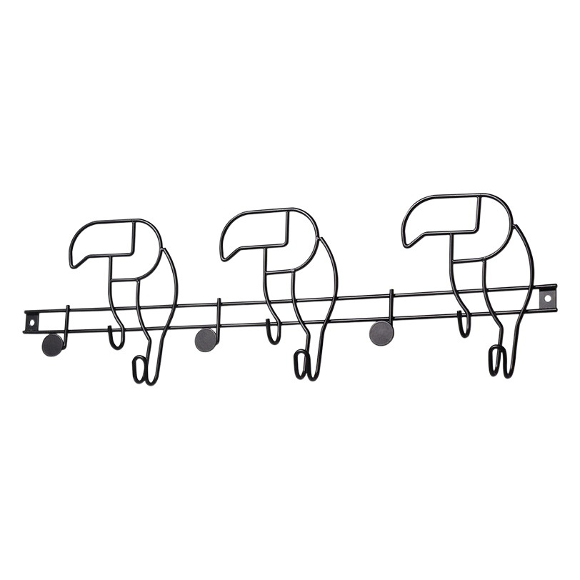 Muchos ganchos de la puerta del hogar de hierro forjado negro dibujos animados carpintero gancho percha