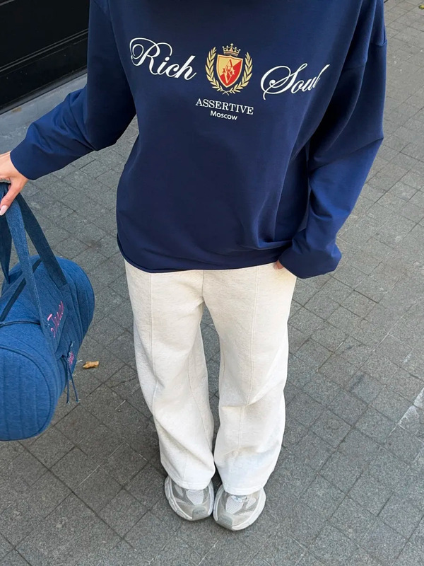 春秋のアメリカの街頭の個性的なデザイン感の雰囲気のプリント100% 純綿の長袖のtシャツの洋風の上着のins風|undefined