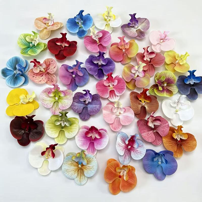 3D Printed Film Simulation Single Phalaenopsis Orchid Corsage Wedding Candy Box Decoration Flower Hairpin Hair Accessory Fake Flower