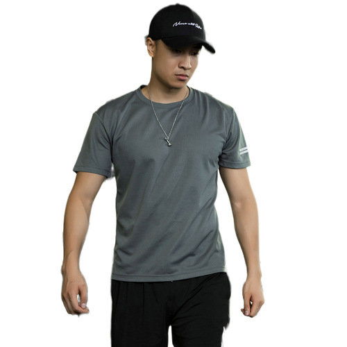 Loose mesh fitness clothing for men in summer large size breathable quick-drying t-shirt training running sweat short-sleeved sportswear