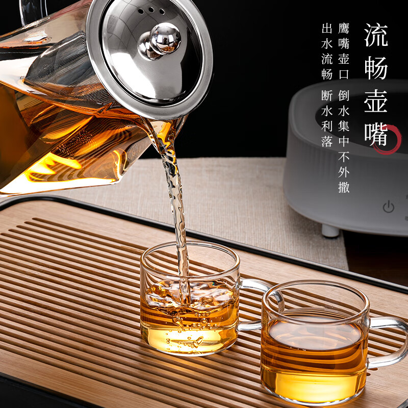 Vidrio de borosilicato alto resistente a altas temperaturas y al calor, estufa de cerámica eléctrica, tetera de espuma de calentamiento, tetera de cocción transparente simple engrosada para el hogar
