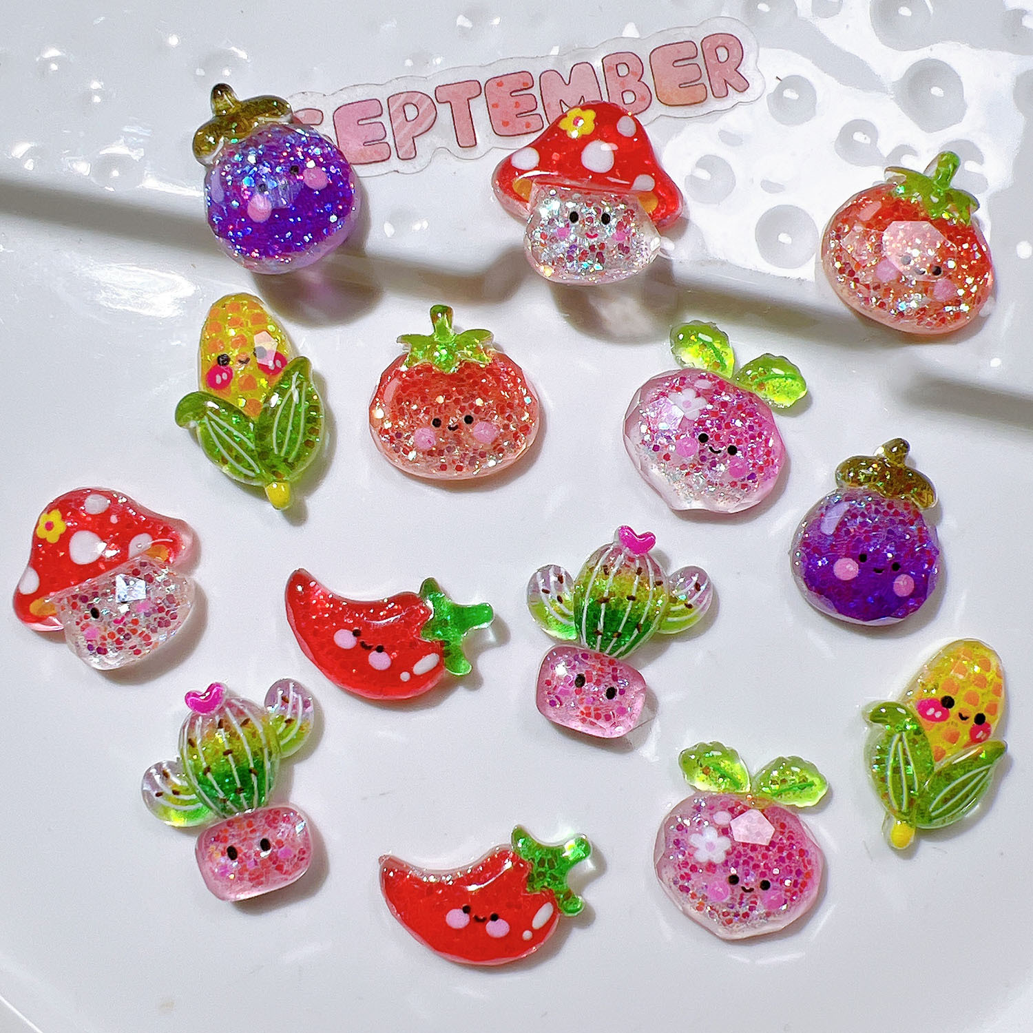 樹脂部品卸売りdiy手作りアクセサリー靴花子供頭飾りクリップ玩具abゴム夜光トウモロコシ