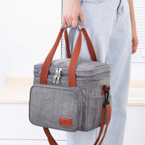 Amazon's new double-layer thermal bag portable lunch bag lunch thermal bag wholesale outdoor picnic ice bag