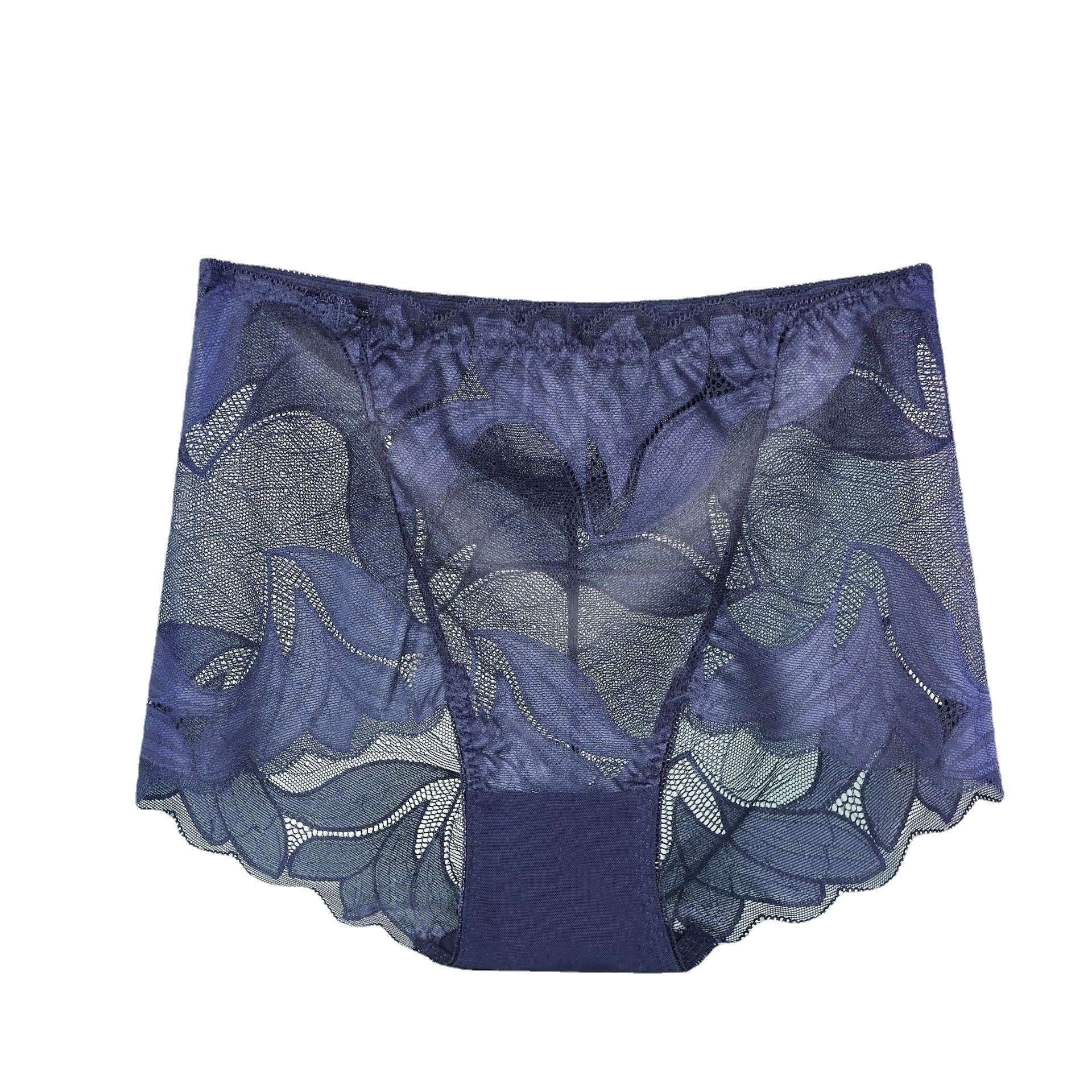 15-color multi-tamaño 200kg bordado de encaje sin costuras ropa interior de las mujeres cintura alta hueco transparente malla gordita chica cómoda transpirable