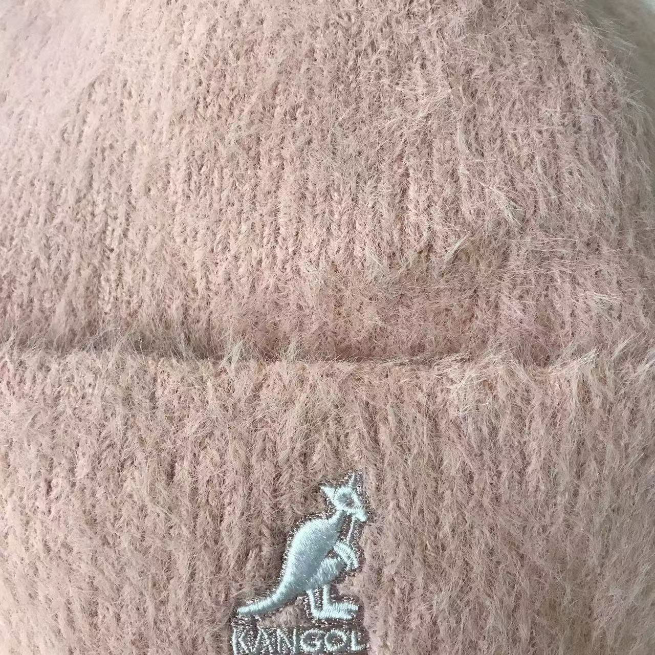 핑크 밍크 울 모자