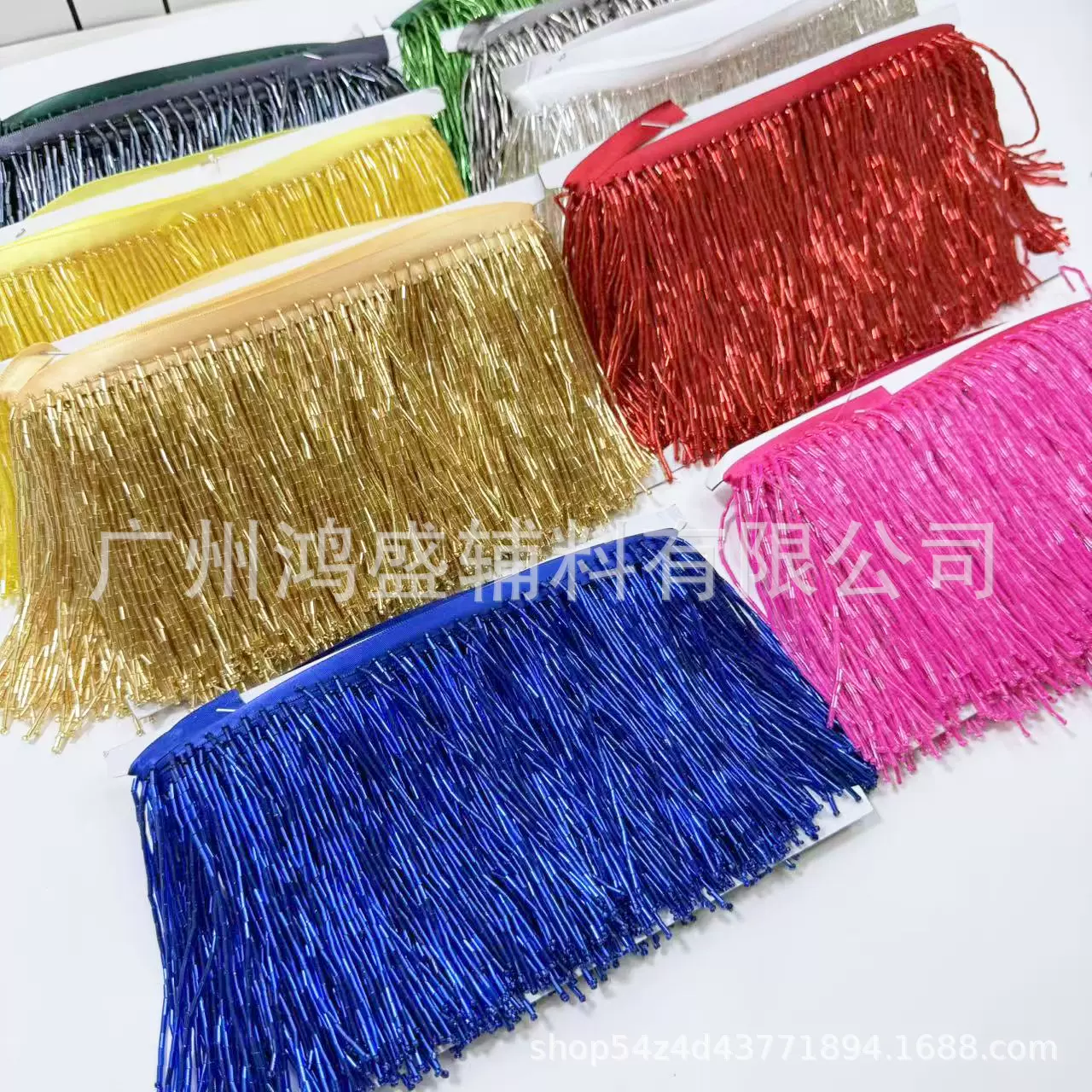 重工手工钉珠10cm水晶珠管流苏织带花边 礼服婚纱家居窗帘diy辅料