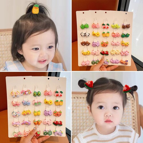 Children's cartoon hair accessories, non-damaging hair ties for babies, cute hair bands with rubber bands, butterfly knot hair rings for little girls, hair decorations for girls