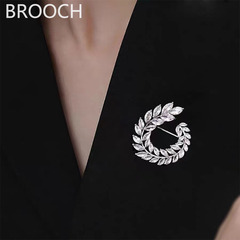 New crystal wheat ear brooch, high-end design corsage, high-end Korean anti-exposure pin, clothing accessories wholesale