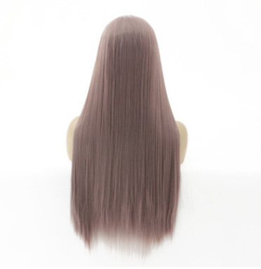 Fábrica al por mayor de salsa púrpura libre frente al encaje pelucas de fibra química pelucas LW0063