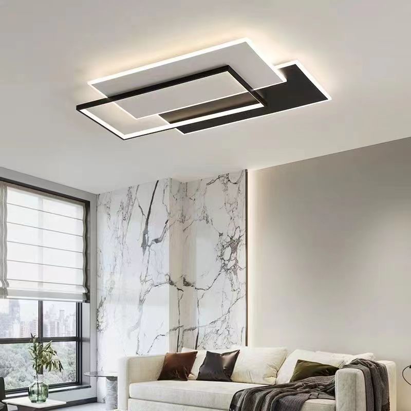 Modern Minimalist Rectangle LED Flush Mount Light for Home Use, Luxury and High-End Manufacturer, Round Bedroom and Dining Room Lights