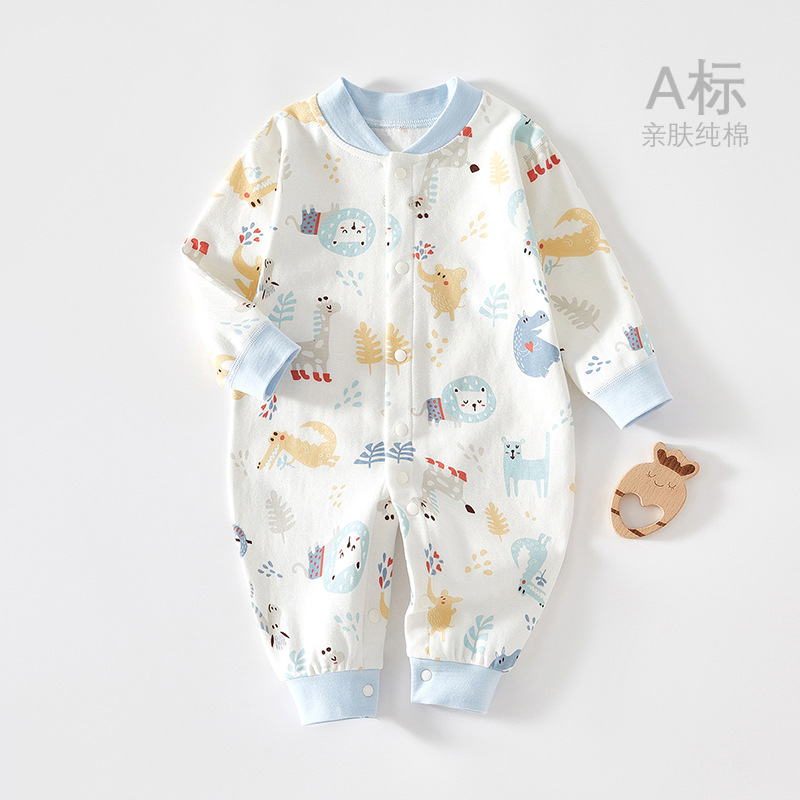 Baby clothes spring long-sleeved one-piece clothes baby Spring and Autumn New romper newborn cotton boneless romper