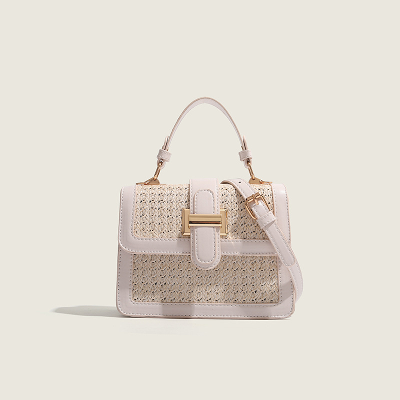 Borsa a mano in paglia versatile da donna, alla moda, piccola borsa quadrata a tracolla per nuovi bagagli e borse di stile_voghion.com