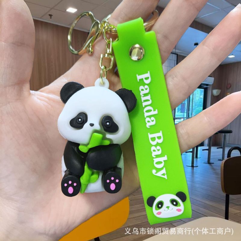 卡通创意可爱熊猫文创小礼品钥匙扣熊猫挂件挂饰钥匙圈链礼物批发|undefined