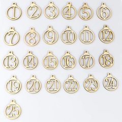 Wholesale Wooden 1-25 Countdown Calendar Markers Gift Christmas Appears Calendar Labels 25pcs