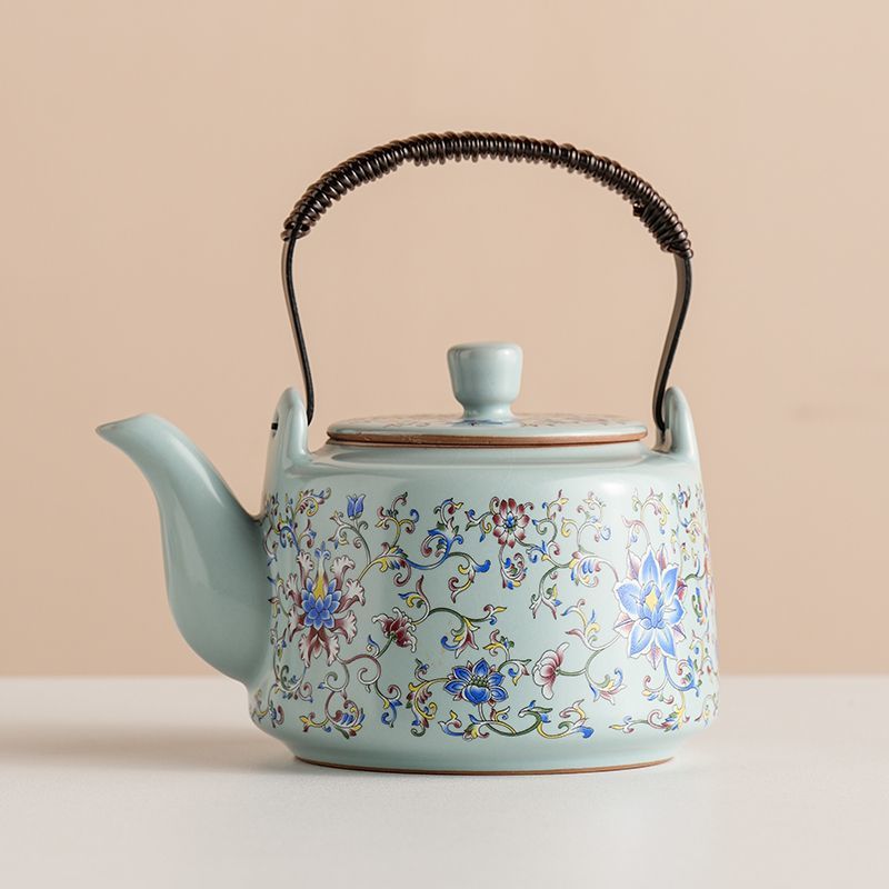 Nuevo tipo de horno Ru cerámica de alta capacidad tetera de té de alta calidad, tetera de té de kung fu separable y filtrada, tetera de té retro Liang
