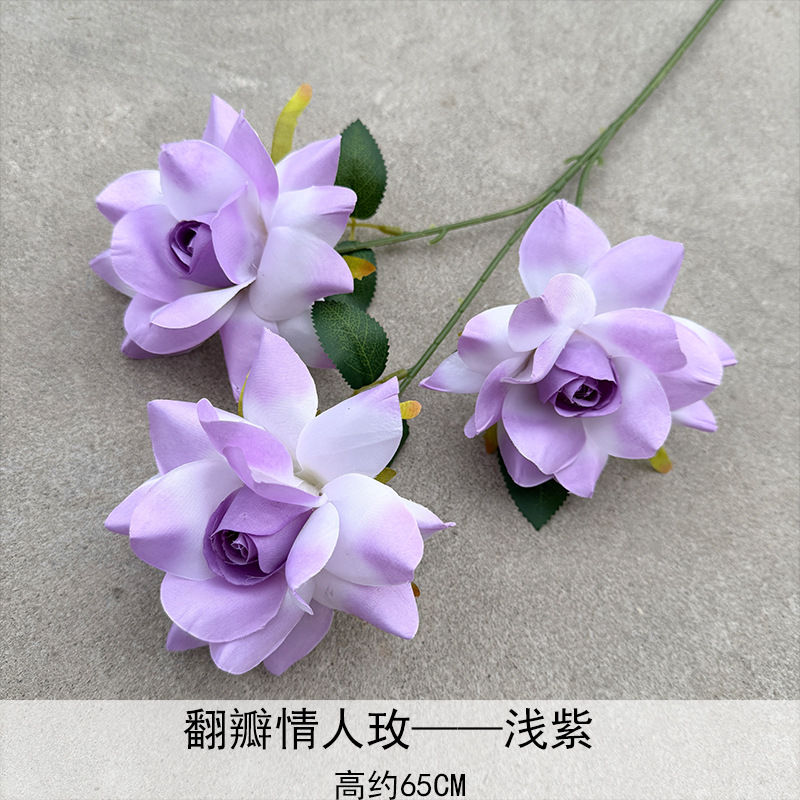 Nuevo 3 amantes Mei Flip Flores simuladas de boda Auditorio Road Flores falsas de la decoración de la sala de estar