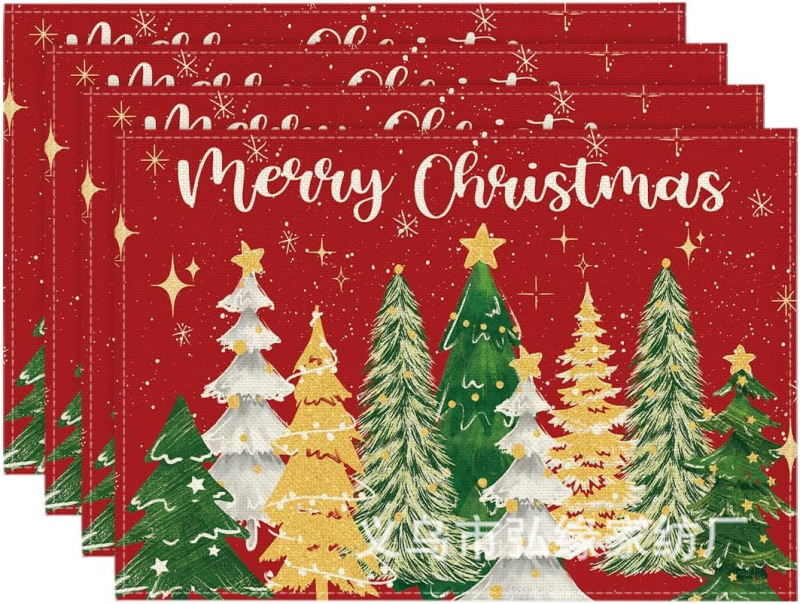 国境を越えた新しいクリスマス装飾クリスマステーブル旗クリエイティブクリスマステーブルクロステーブルマットクリスマステーブル装飾家の衣装|undefined