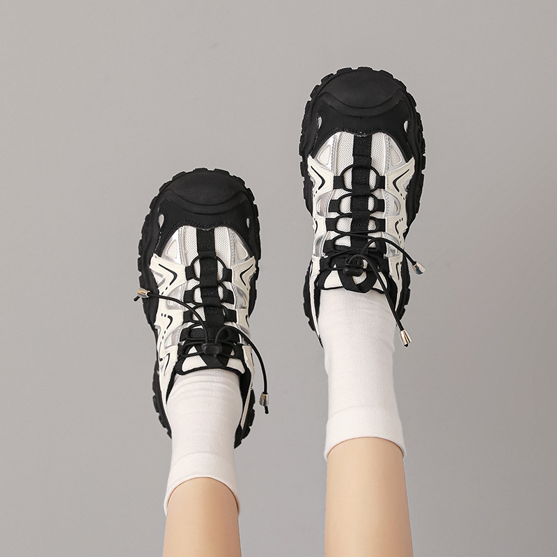 Augu Shi Deng zapatos de base gruesa para padres y mujeres 2026 nuevos zapatos deportivos de senderismo de lana de primavera zapatos de correr casuales ligeros