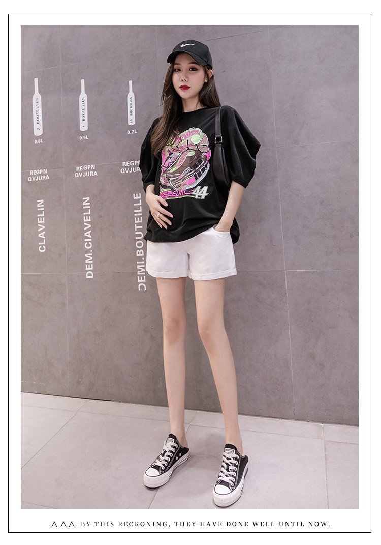 Pantalones cortos de mujer embarazada verano ropa exterior cintura baja Pantalones cortos de mezclilla de mujer embarazada verano nueva primavera suelta pantalones de mujer embarazada 0268