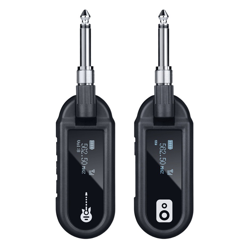 Guitarra eléctrica soplando tubo UHF transmisor inalámbrico receptor tambor piano instrumento musical pickup transmisión de audio sin pérdidas