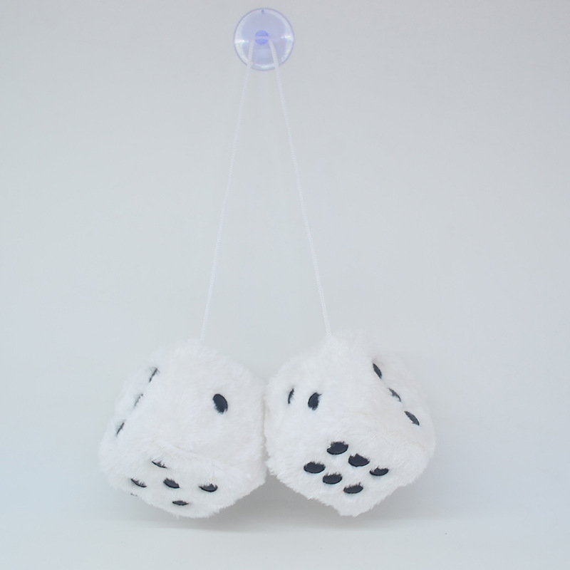 Aliexpress Amazon Wish Cross-Border Trade Plush Dice Car Pendant Dice Ornament Car Hanging Rearview Mirror Dropshipping