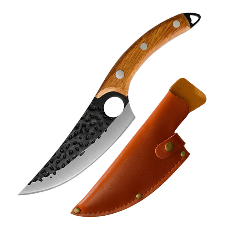 Mango de palisandro machete + caja de cuero PU