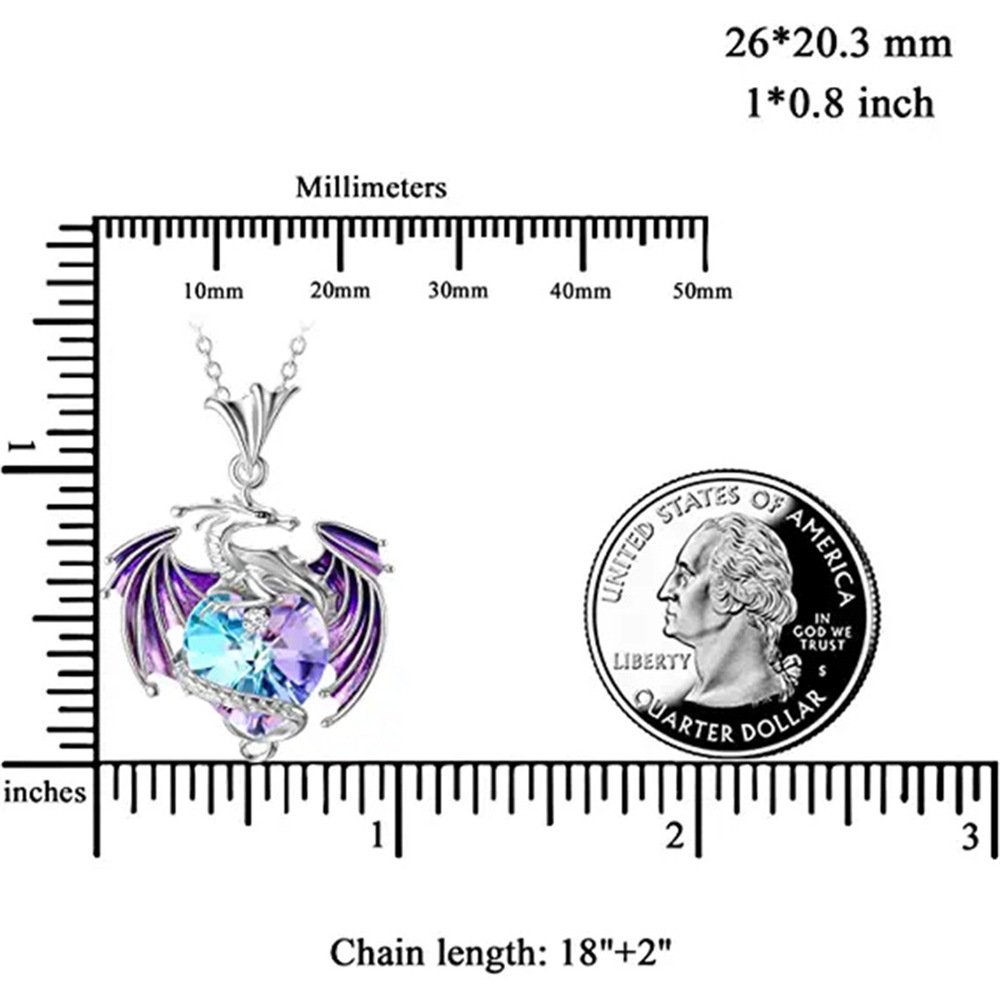 Collana con ciondolo a forma di drago volante in cristallo colorato, alla moda e versatile, gioielli da donna con animali_voghion.com