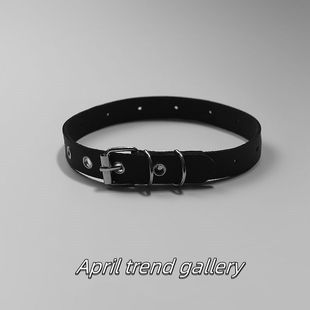 Harajuku European and American Punk Versatile Flat Buckle Belt Choker Collar Simple Accessories Rock Girl Neck Strap