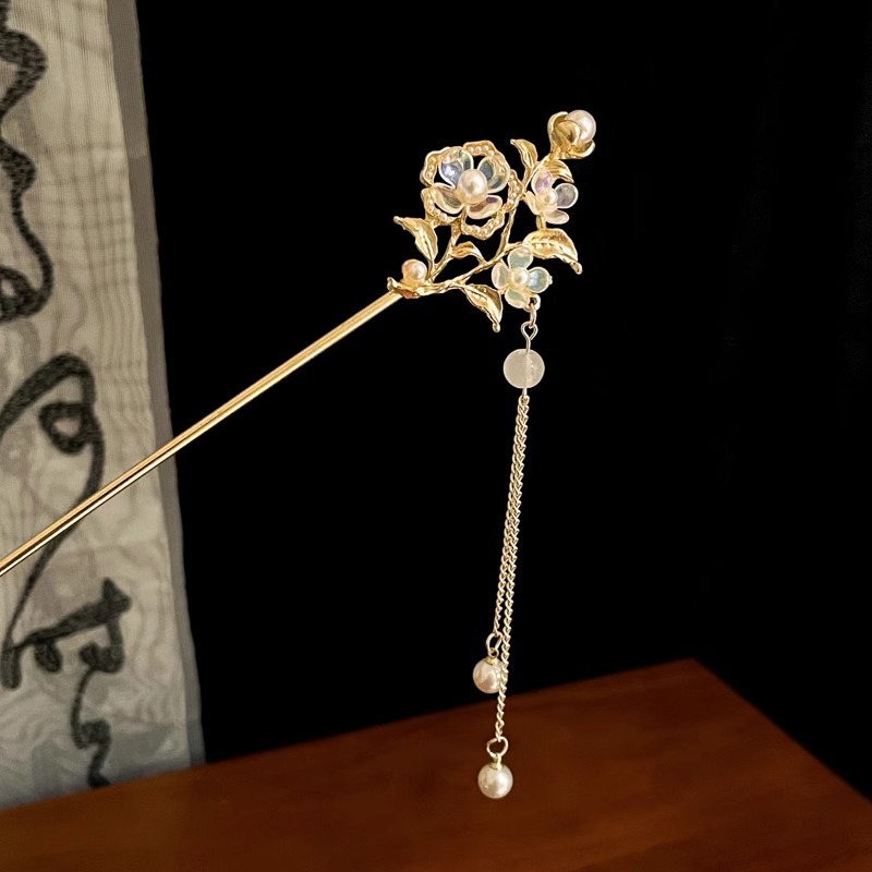 Palacio lámpara pinzas de cabello para niñas estilo antiguo cheongsam accesorios de ropa china pinzas de cabello de disco de alta sensibilidad a la fluidez paso de agitación pinzas de cabello