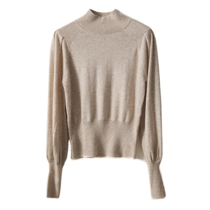 Женский трикотажный свитер с воротником-стойкой, новинка 2024 года, в наличии, осень-зима, разноцветный, свободного кроя, с длинными рукавами, облегающий базовый слой.