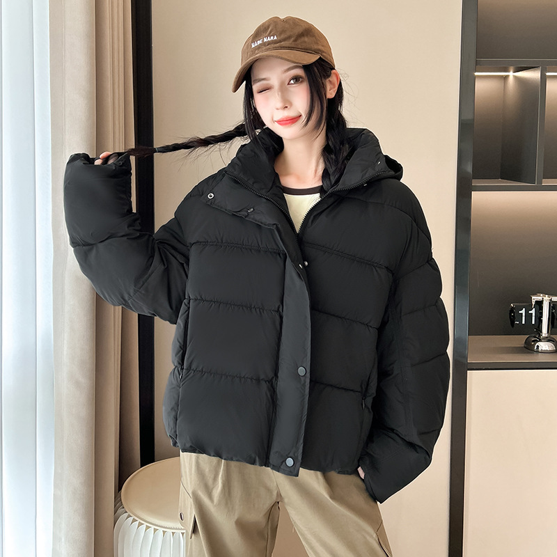 2025 nubes de invierno coreana nueva pequeña tortuga delgada ropa de backpack de algodón con chaqueta de algodón mujer