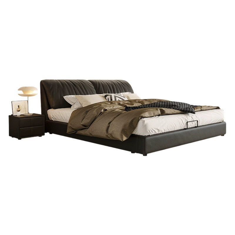 Этаж-кровать со слоном, вилла 2 м, итальянская Минималистичная спальня, Двойная высокая коробка, современная кровать из воловьей кожи первого слоя