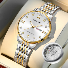 金詩頓假機械手錶男士防水腕錶鏤空透底石英表男表代發