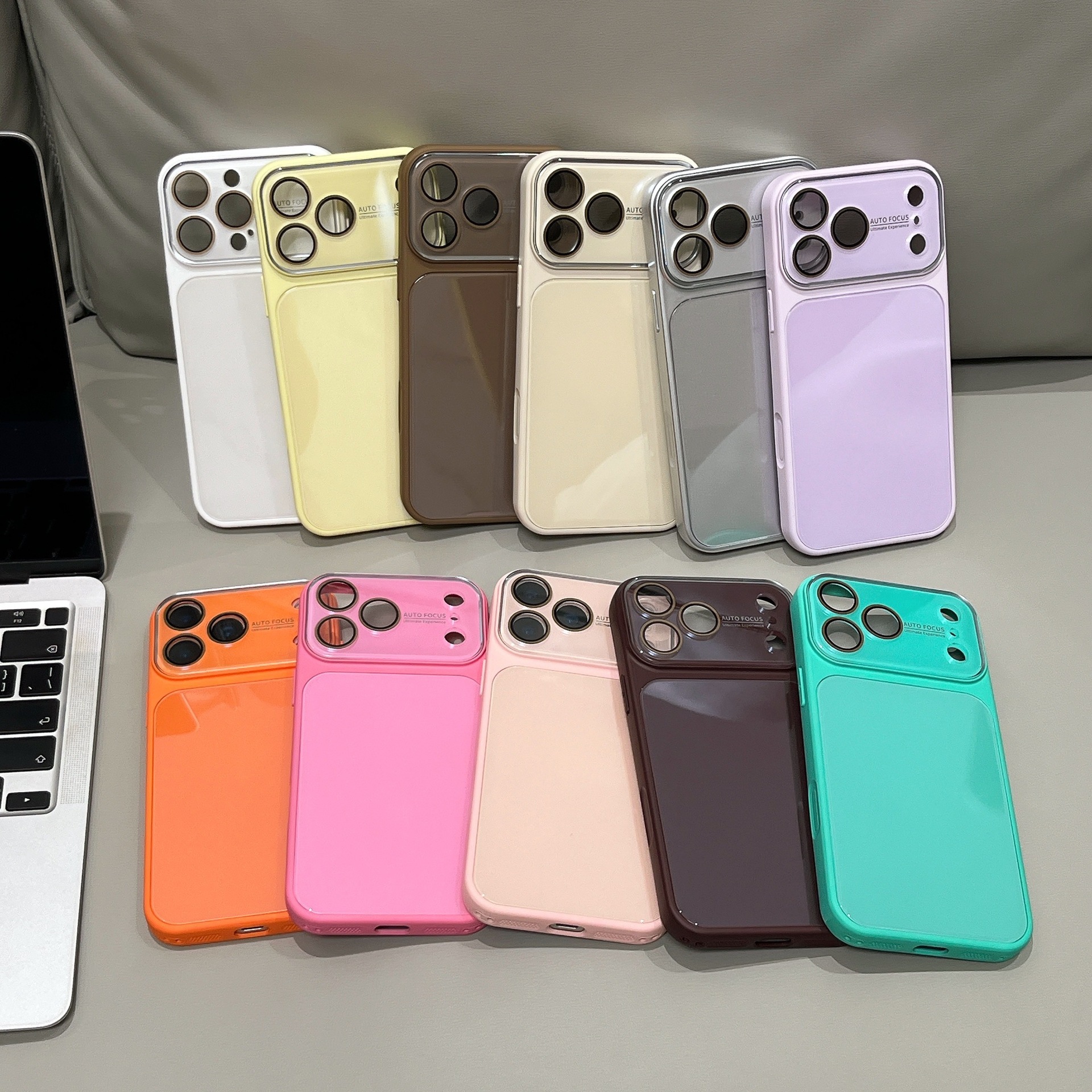 适用iPhone18promax手机壳秒变大视窗糖果色亮面玻璃苹果17保护套