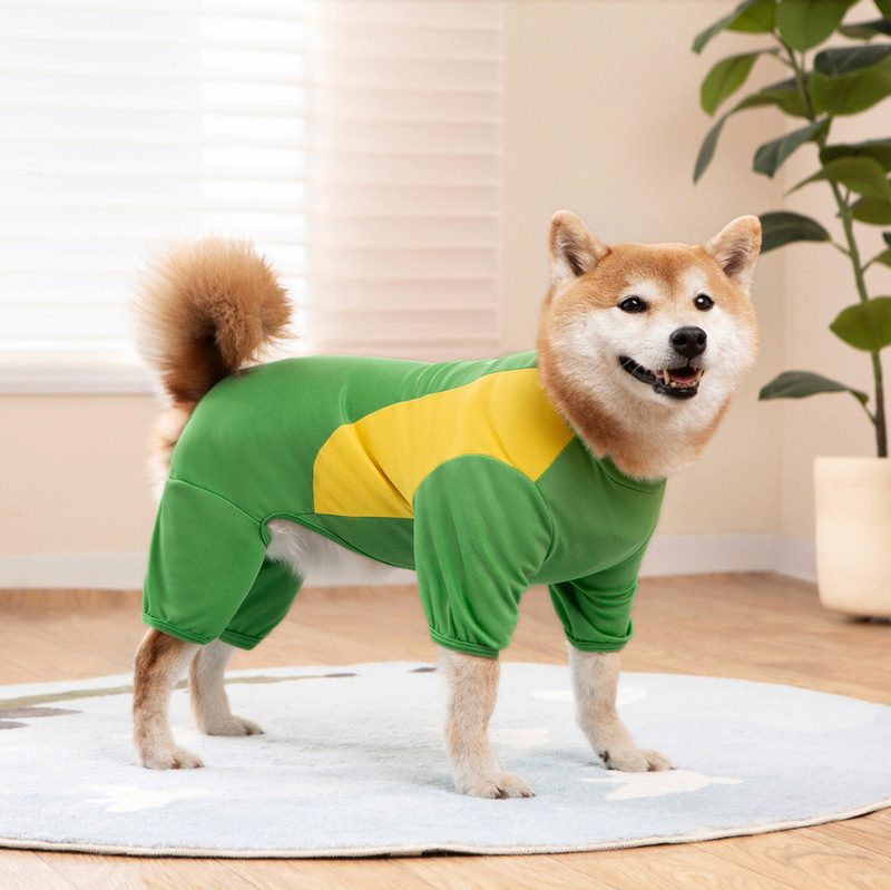 春夏秋の犬用クロスボーダーペット服、抜け毛防止四本足服、家庭用通気性服、中型犬、大型犬用在庫あり|undefined