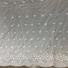 镂空立体小花朵棉布 波浪边蕾丝刺绣面料 白色衬衫连衣裙刺绣花边