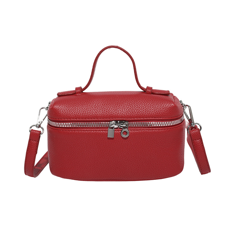 Bolso de textura transfronteriza 2025 verano nuevo bolso femenino retro patrón de lichi bolso de hombro simple y versátil bolso de mensajero