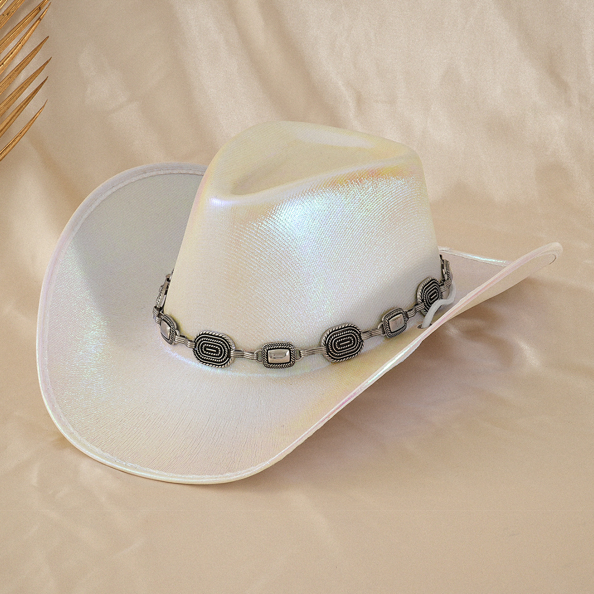 Unisex Damen Zylinder Silber Neon und andere funkelnde ovale Edelsteine Liuding Hut Party_voghion.com