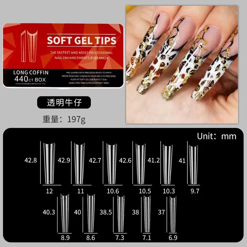 Amazon porcelana caja blanca esmalte de uñas ultra-delgada sin costuras esmerilado gota de agua larga almendra tallado libre esmalte de uñas 550 piezas/caja