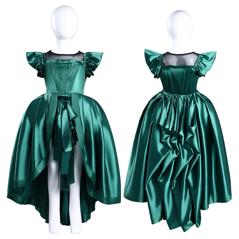 万圣节跨境星期三新款cos服艾格尼丝绿色依妮德杏色礼服裙cosplay|undefined