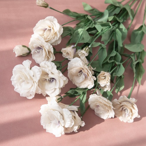 Simulated flower 4-head lisianthus flower manufacturer wholesale foreign trade home decoration wedding bouquet artificial flower DY-397