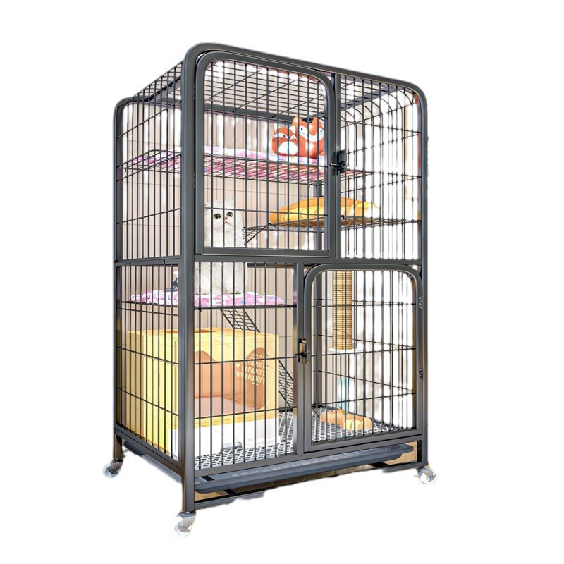 猫ケージ家庭用屋内特大フリースペース猫ヴィラトイレ一体型猫城猫ケージ猫クライミングフレームハウス|undefined