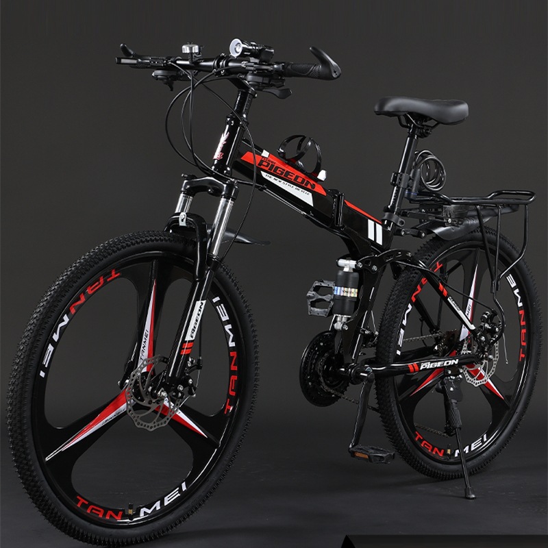 Folding Mountain Bike Bicycle for Adults, Men's Model for Commuting to Work, Off-Road Variable Speed, Women's Model, Youth Student Bicycle