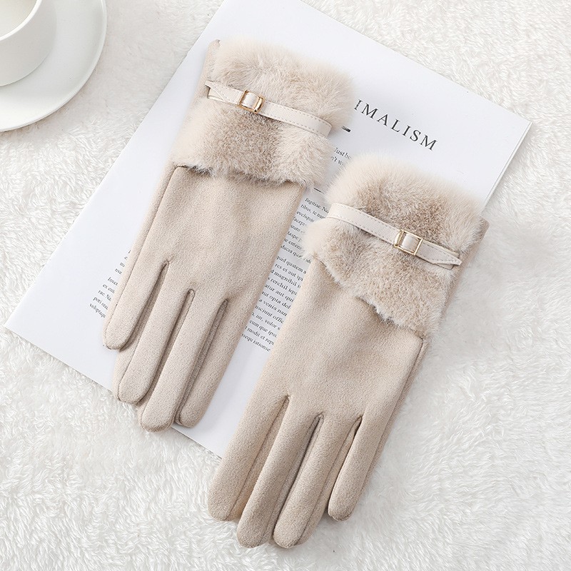 Guantes Térmicos Táctiles para Mujer de Poliéster, A prueba de Viento para Exteriores en Invierno