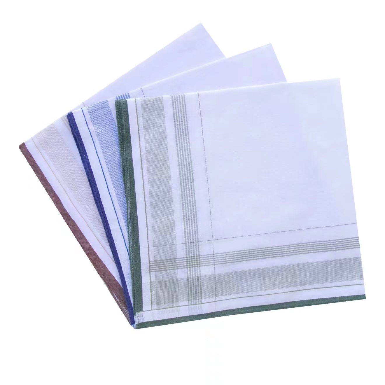 40cm cotton Business Men's handkerchief yarn-dyed satin handkerchief square towel pure cotton white center pocket towel handkerchief