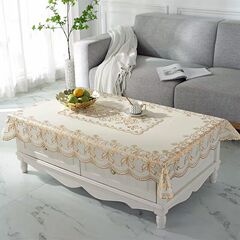 PVCプラスチックの金の長方形のテーブルクロスのヨーロッパ式のプリントの防水は油を防ぎます。